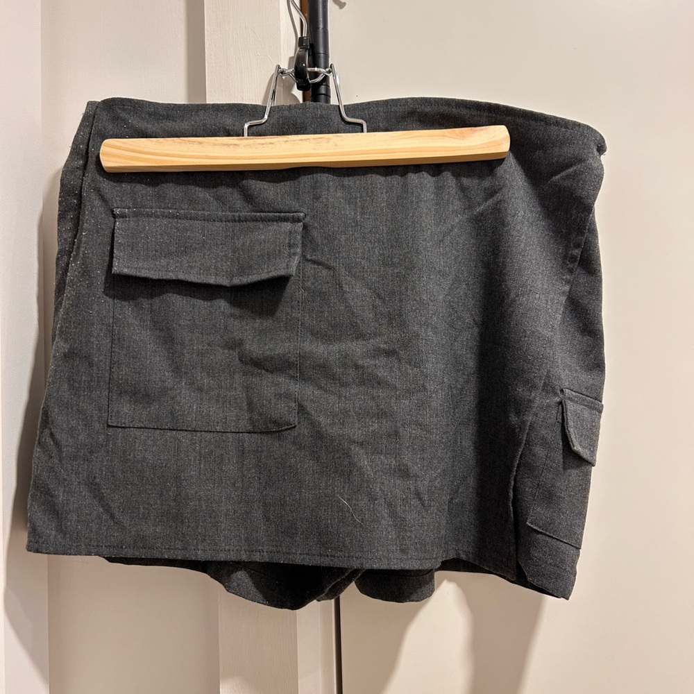 Dark Gray Cargo Skirt